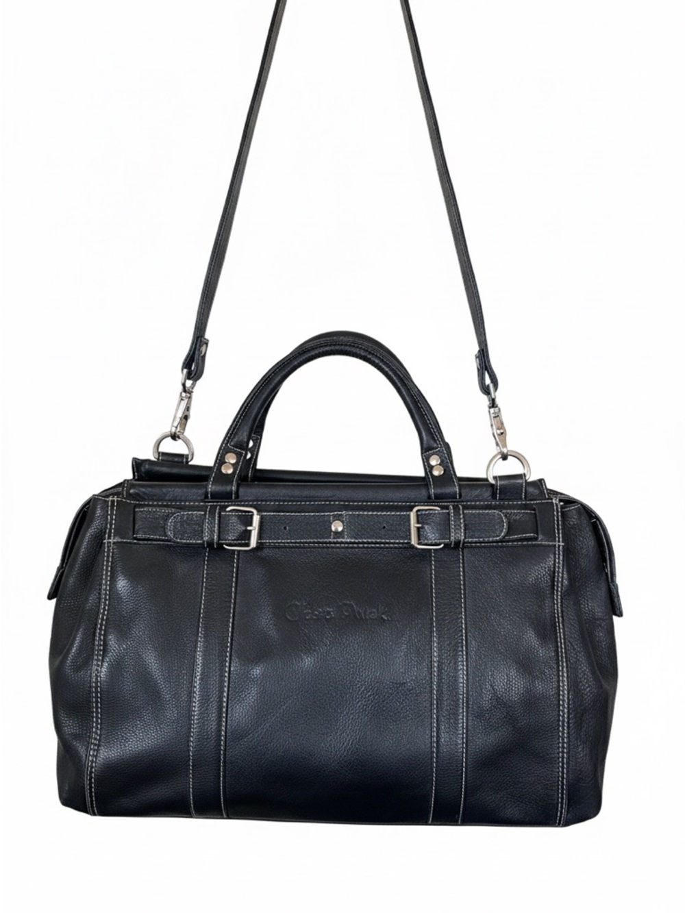 Vintage Cleo & Patek Paris Large Leather Tote / Weekender - 16.5"